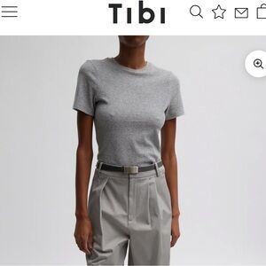 Tibi Grey Dry Loop Terry Baby T-Shirt